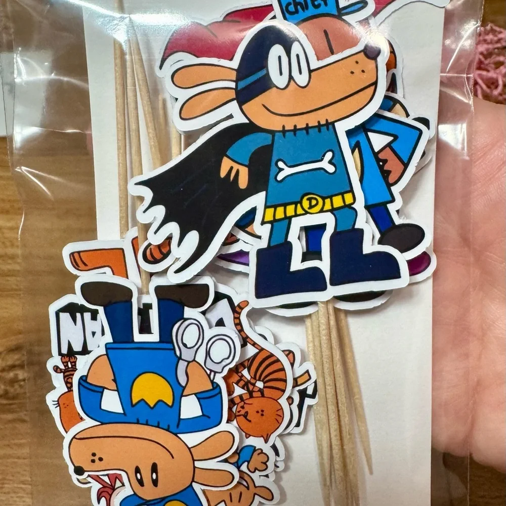 Dog Man Character Cupcake Toppers